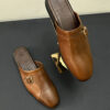 The Covered Brown Buckle Mule