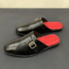 The Covered Buckle Mule With Red Insole