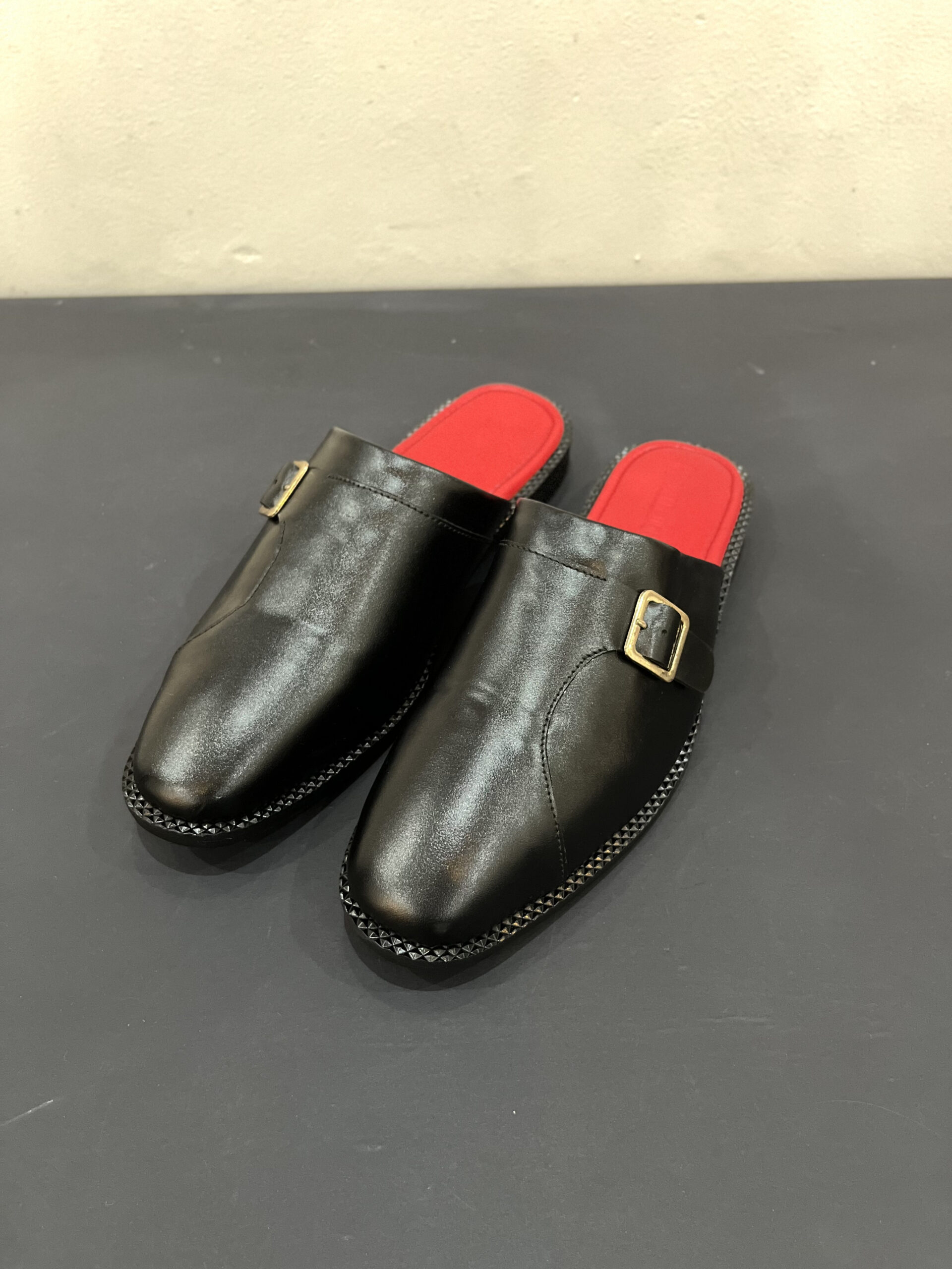 The Covered Buckle Mule With Red Insole - Image 2